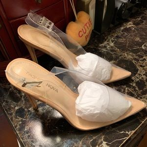 Clear Sling Back Heel, Size 8